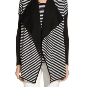 St. John Collection  shawl collar king striped cardigan